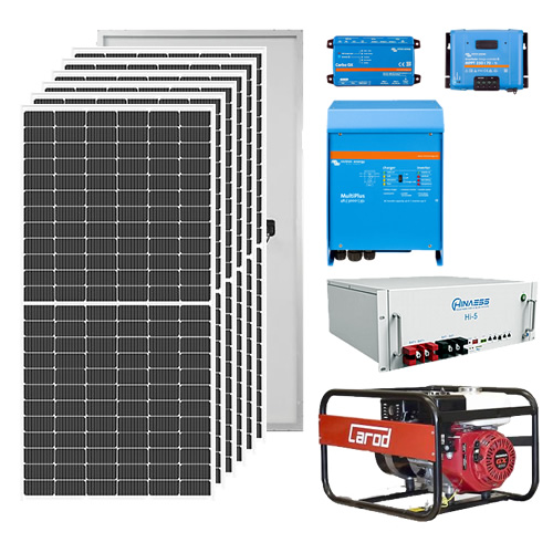 Instalacion Kit Solar Aislada 5kw Baterias Solars 10kwh Generador Carod Motor Honda 6kva (1)