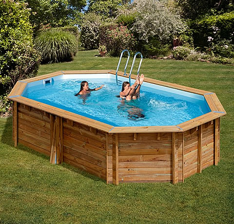 Piscina desmontable ovalada madera